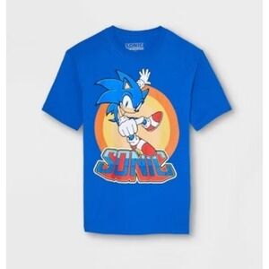 Boys' Sonic the Hedgehog Short Sleeve Graphic T-Shirt - Royal Blue Size Small